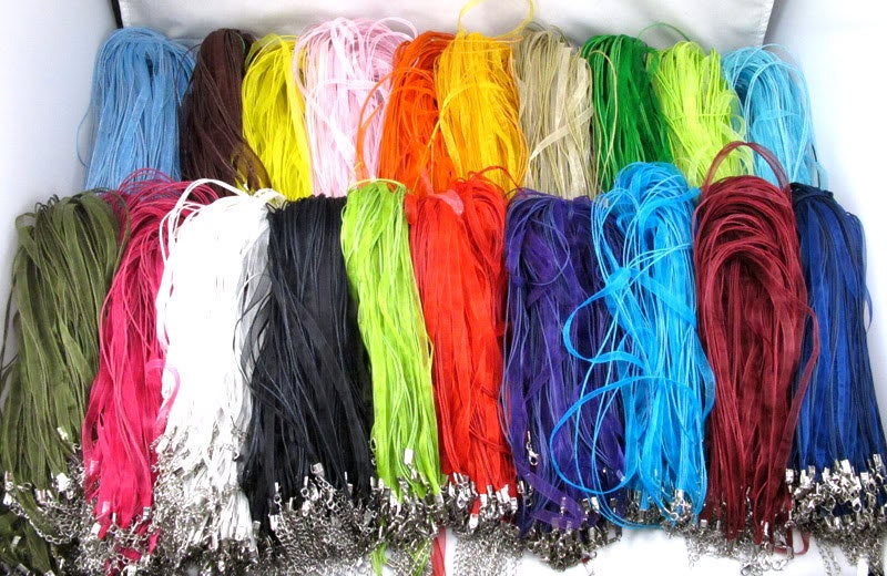 Organza Pendant DIY ribbon chain, for making necklaces, assorted colors