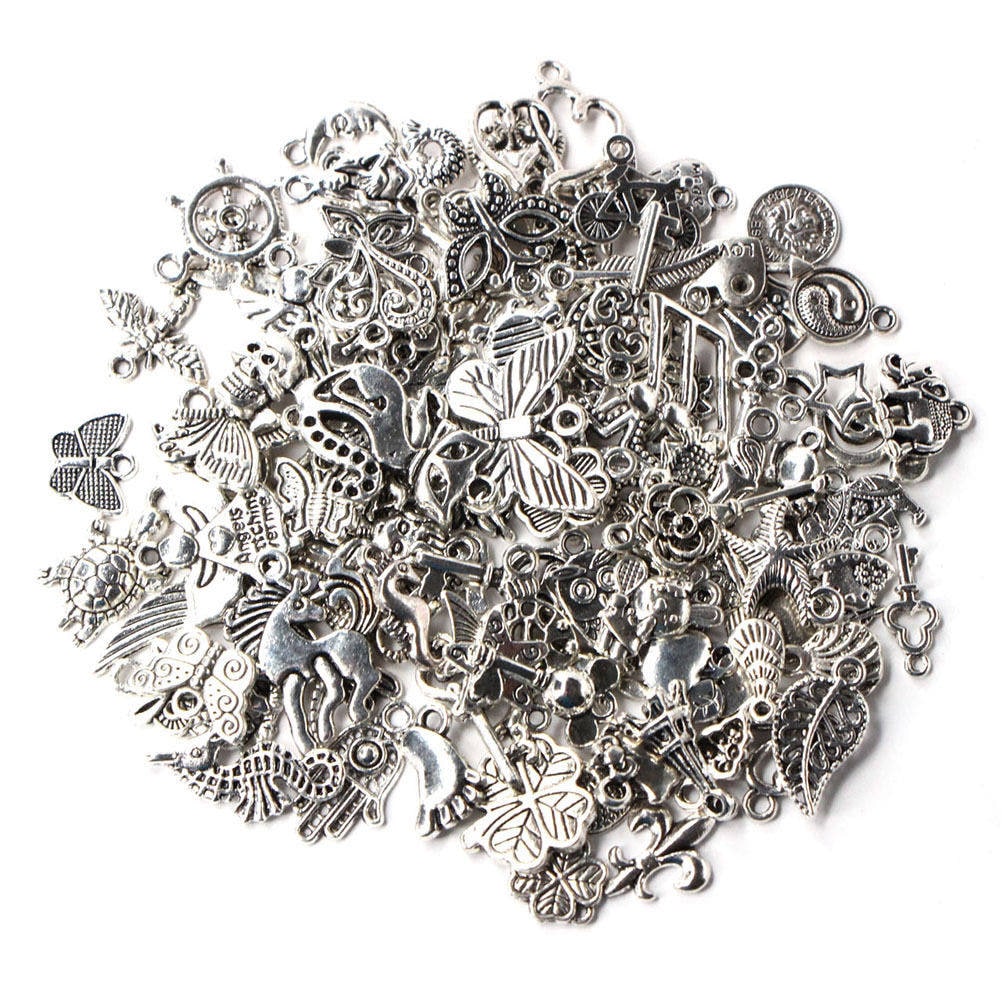 Liquidation Bulk Silver Charms Lot Silver  charms Brass Gold tone charms mix jewelry finding lot