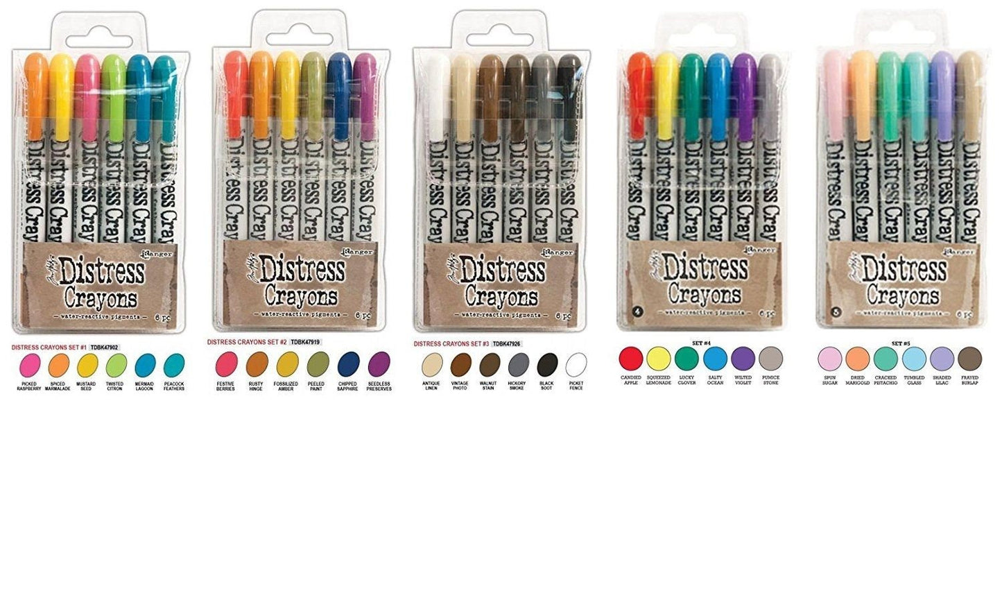 Ranger Pen Tim Holz Distress Crayons water reactive pigment pen sets for mixed media