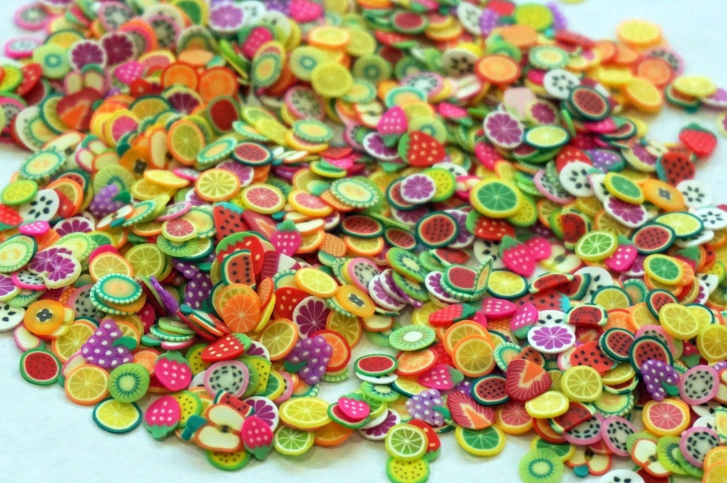 polymer clay assorted pattern slices, diy craft in nature, animal and flower mix