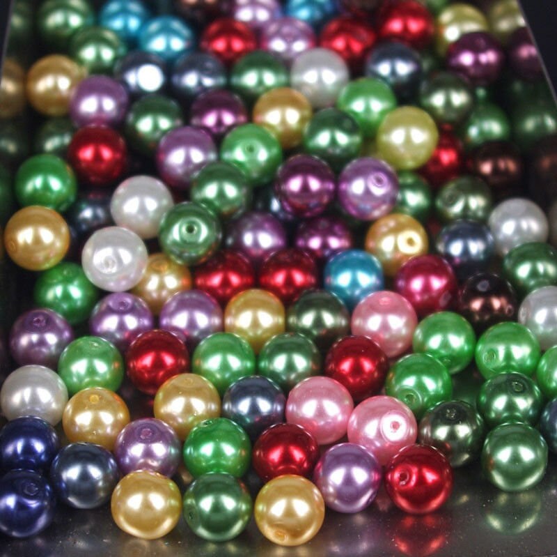 Pearl bead mix, 4mm acrylic beads, assorted mix of colors