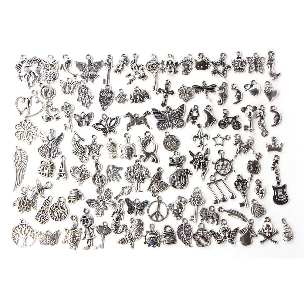 Bulk Charms mix, assorted  pendant and jewelry charms, silver mix craft charms