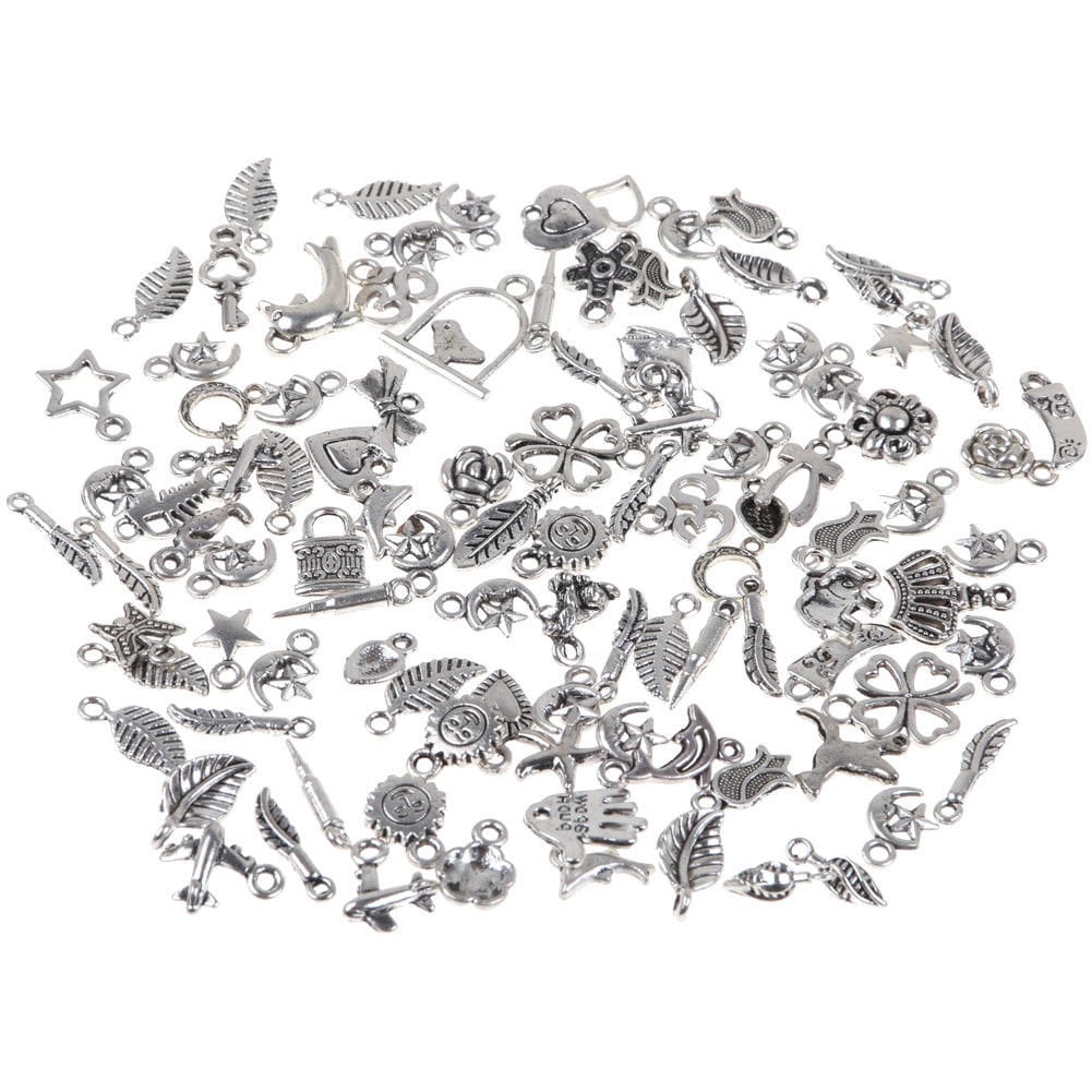 Jewelry Bulk Charm Mix Silver charms mix jewelry finding lot mix of sizes bulk lot