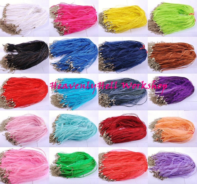 Organza Pendant DIY ribbon chain, for making necklaces, assorted colors