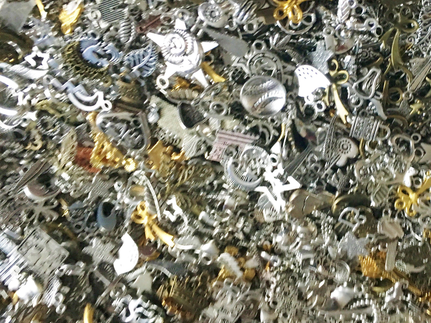 Liquidation Bulk Silver Charms Lot Silver  charms Brass Gold tone charms mix jewelry finding lot