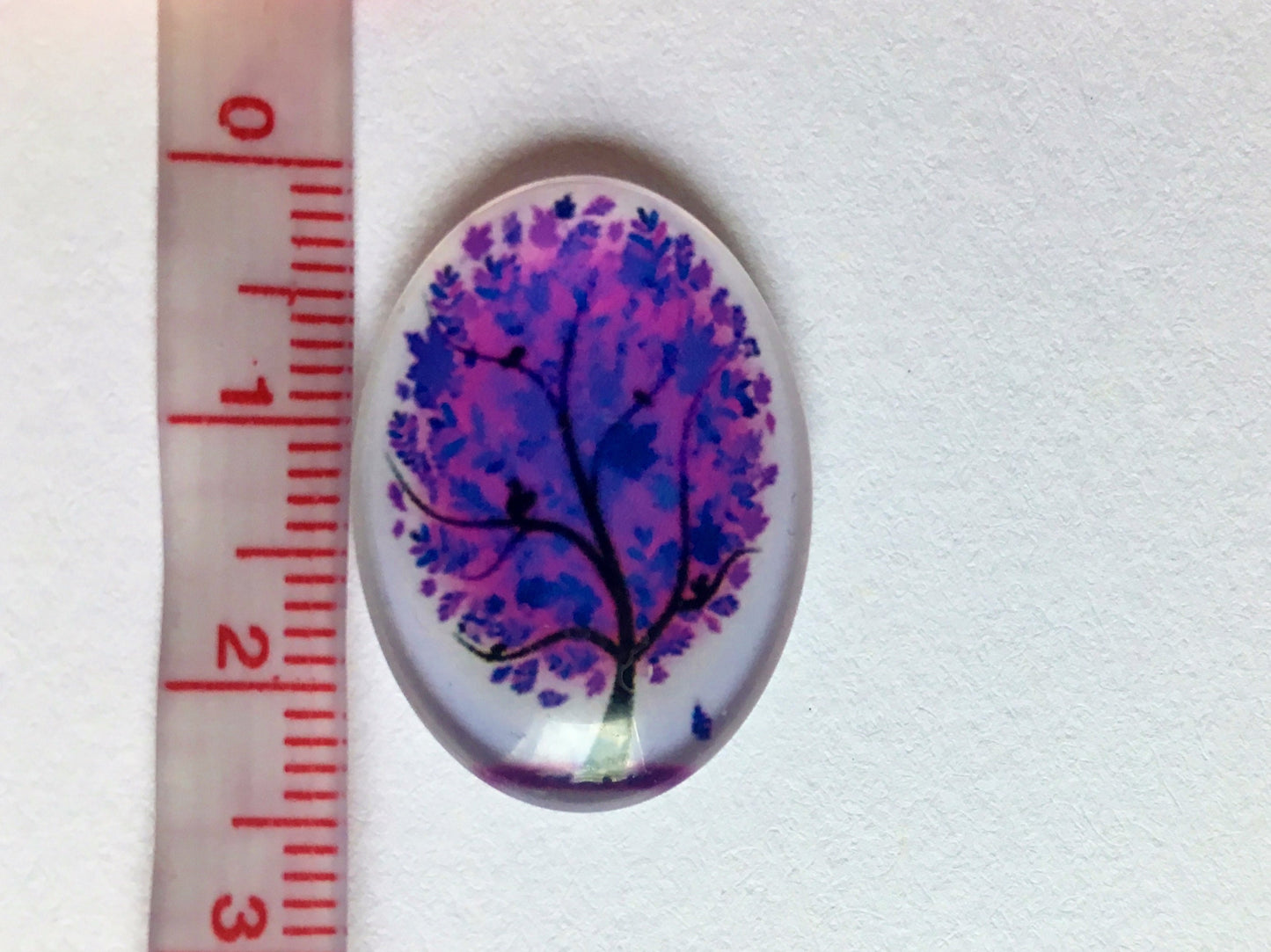 Tree cabochon, Glass oval cabochon tree lot for jewelry pendant charm mix trees  18mm x 25mm , clearance