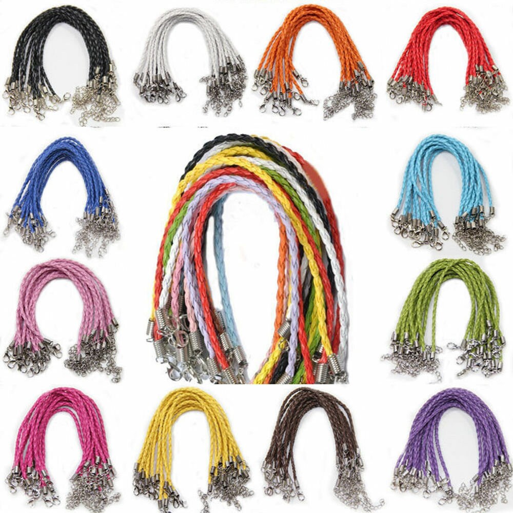 Braided bracelet for European style big hole beads in assorted colors