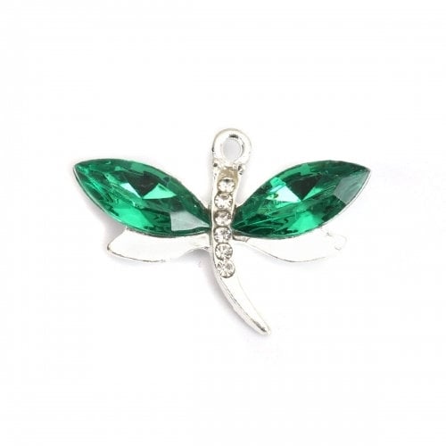 Dragonfly charms, acrylic Rhinestone large dragonflies  on metal alloy in assorted colors