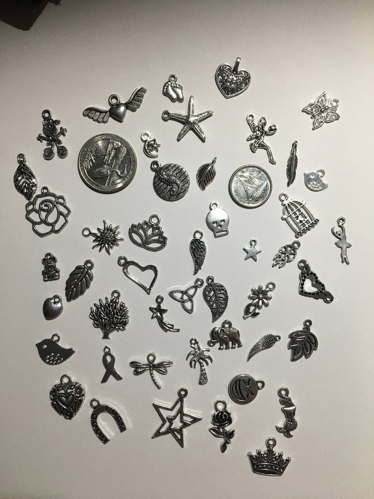 Liquidation Bulk Silver Charms Lot Silver  charms Brass Gold tone charms mix jewelry finding lot