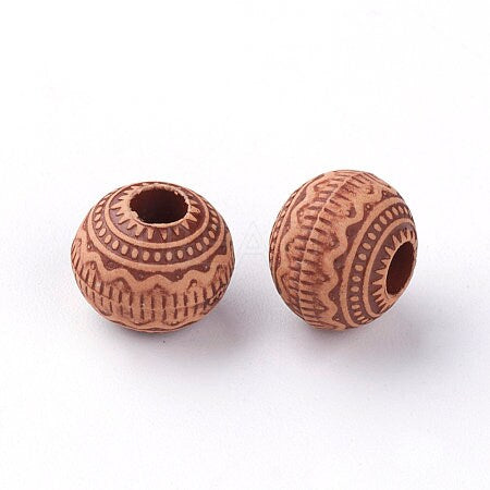 Acrylic European bead mix, patterned big hold beads, brown acrylic bead mix