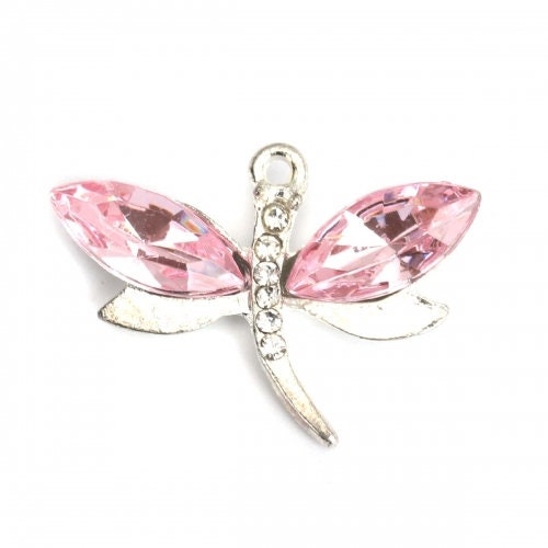 Dragonfly charms, acrylic Rhinestone large dragonflies  on metal alloy in assorted colors