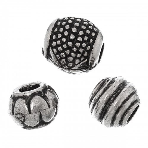 European bead mix, silver big hole beads, acrylic euro mix, bracelet bead mix assorted styles