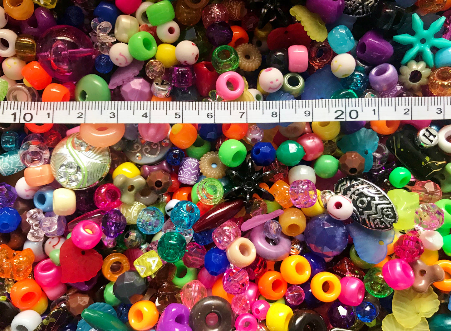 Mystery mix beads, large acrylic  pack 1/2 to 1 lb bulk beads, assorted colors, sizes and styles
