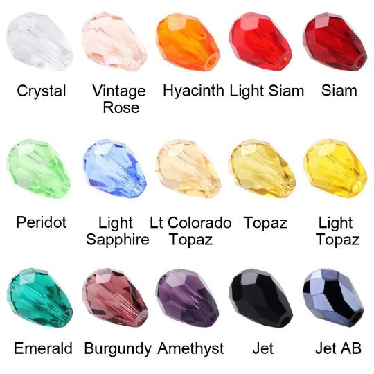 Teardrop glass bead mix, assorted opaque clear and iridescent beads in mixed colors 5x7mm