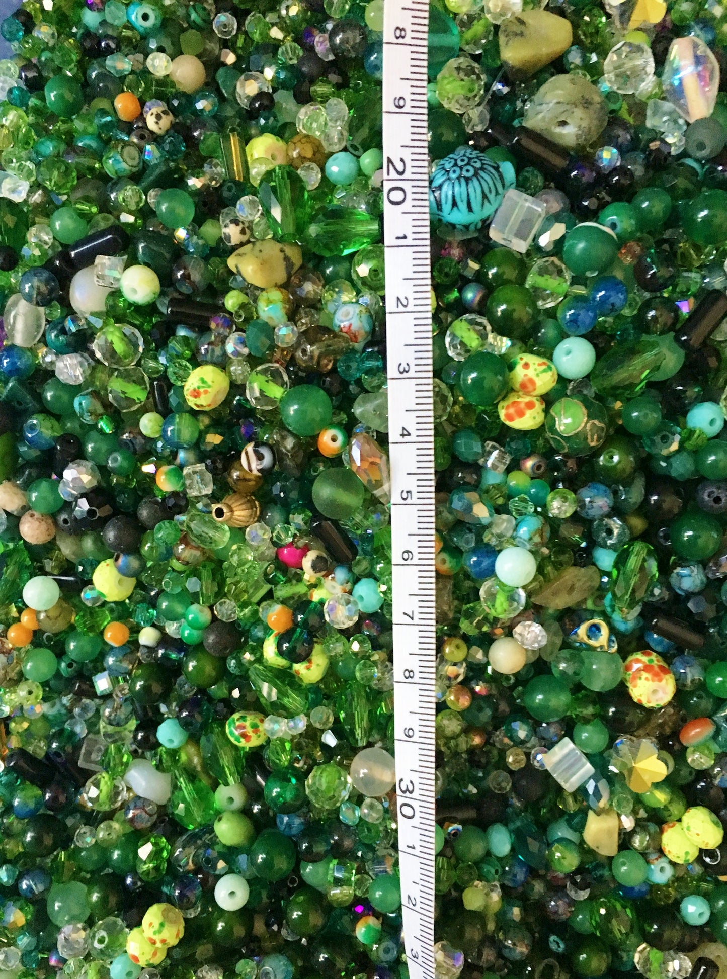 Green Bead soup, bulk Bead Mix in assorted   Crystal Glass Bulk beads mixed sizes bulk green beads