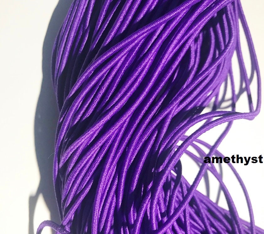 black 2mm elastic stretch cord mask elastic beading cord black or lilac turquoise  hot pink pale blue navy blue