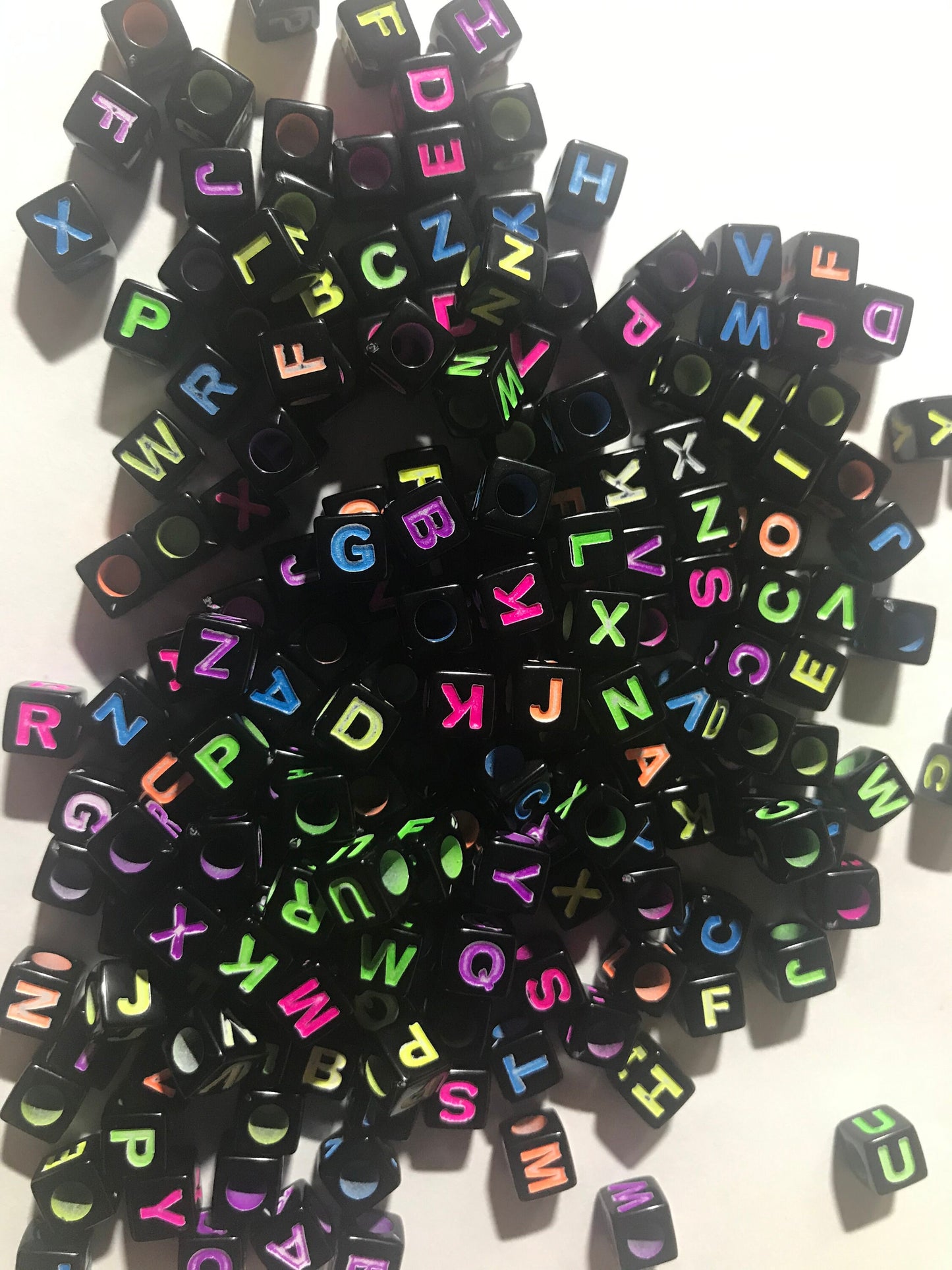 Black alphabet letter, colored letter initial cubes  Acrylic 6mm