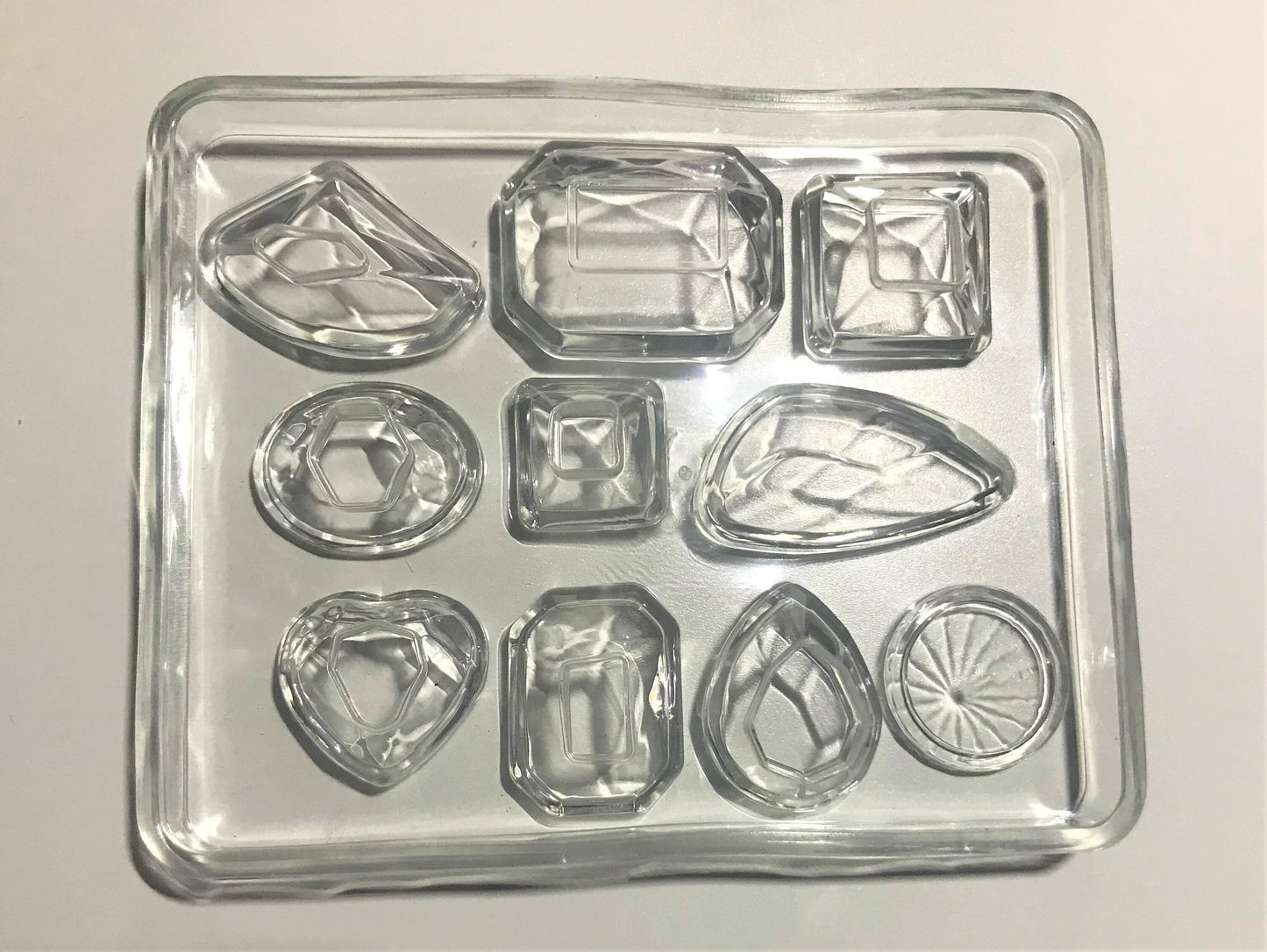 Jewel shape mold silicone mold 10 cavity gemstone flexible mold assorted style mold