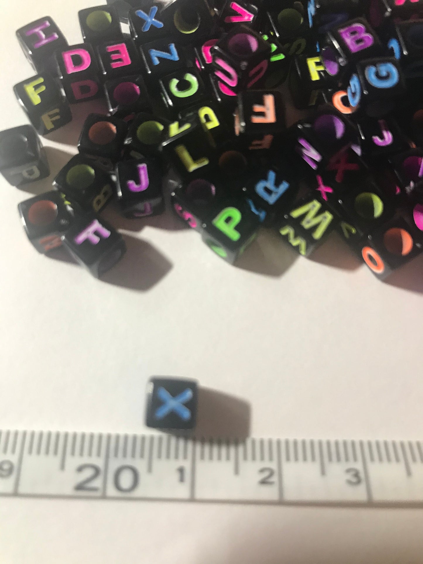 Black alphabet letter, colored letter initial cubes  Acrylic 6mm