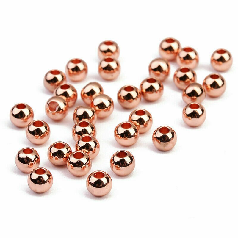 Rose gold spacer beads, 4mm  Metal beads for jewelry or crafting