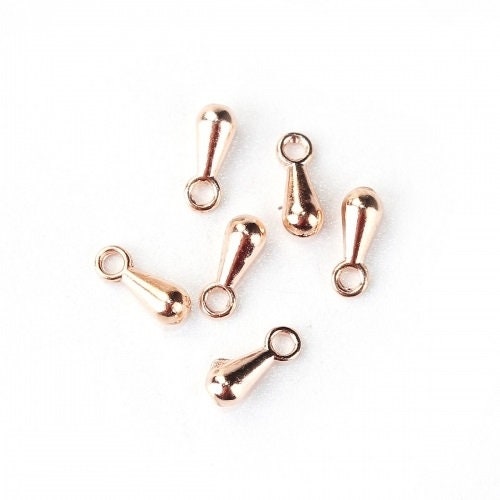 Rose gold  teardrop TINY  drop charms charm tear drop 7x3mm choose lot 10- 30 see listing