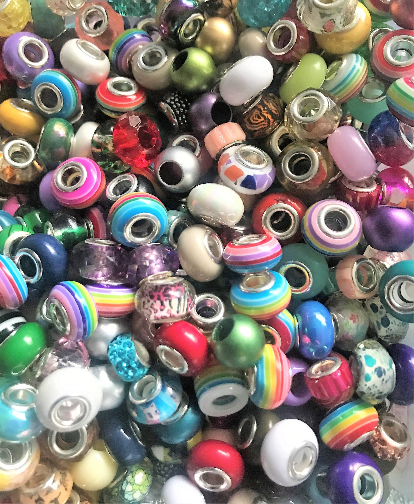 Bulk Acrylic European beads Big Hole Bead Mix Random assorted Mix Colors mixed colors