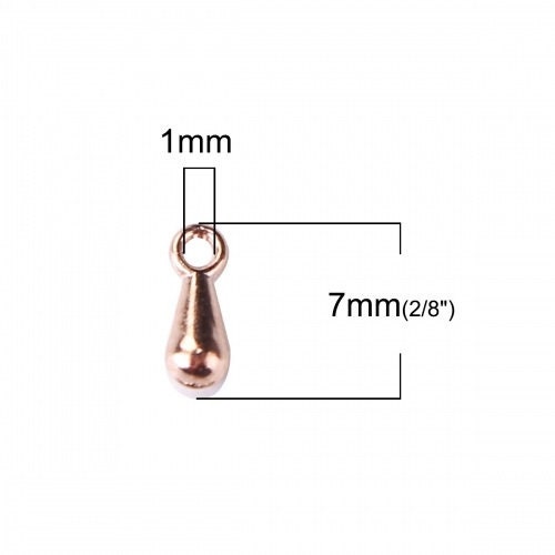 Rose gold  teardrop TINY  drop charms charm tear drop 7x3mm choose lot 10- 30 see listing