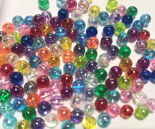 Assorted color acrylic 5mm bead lot mixed colors lightweight beads assorted mix of colors