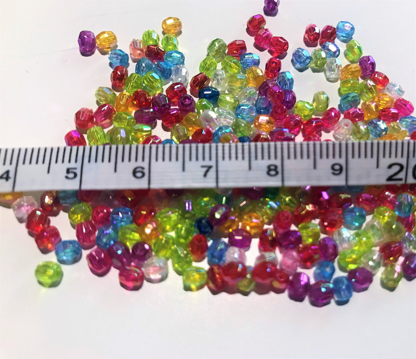 Oval bead mix,  Acrylic AB bead 4mm tiny faceted beads, assorted colors