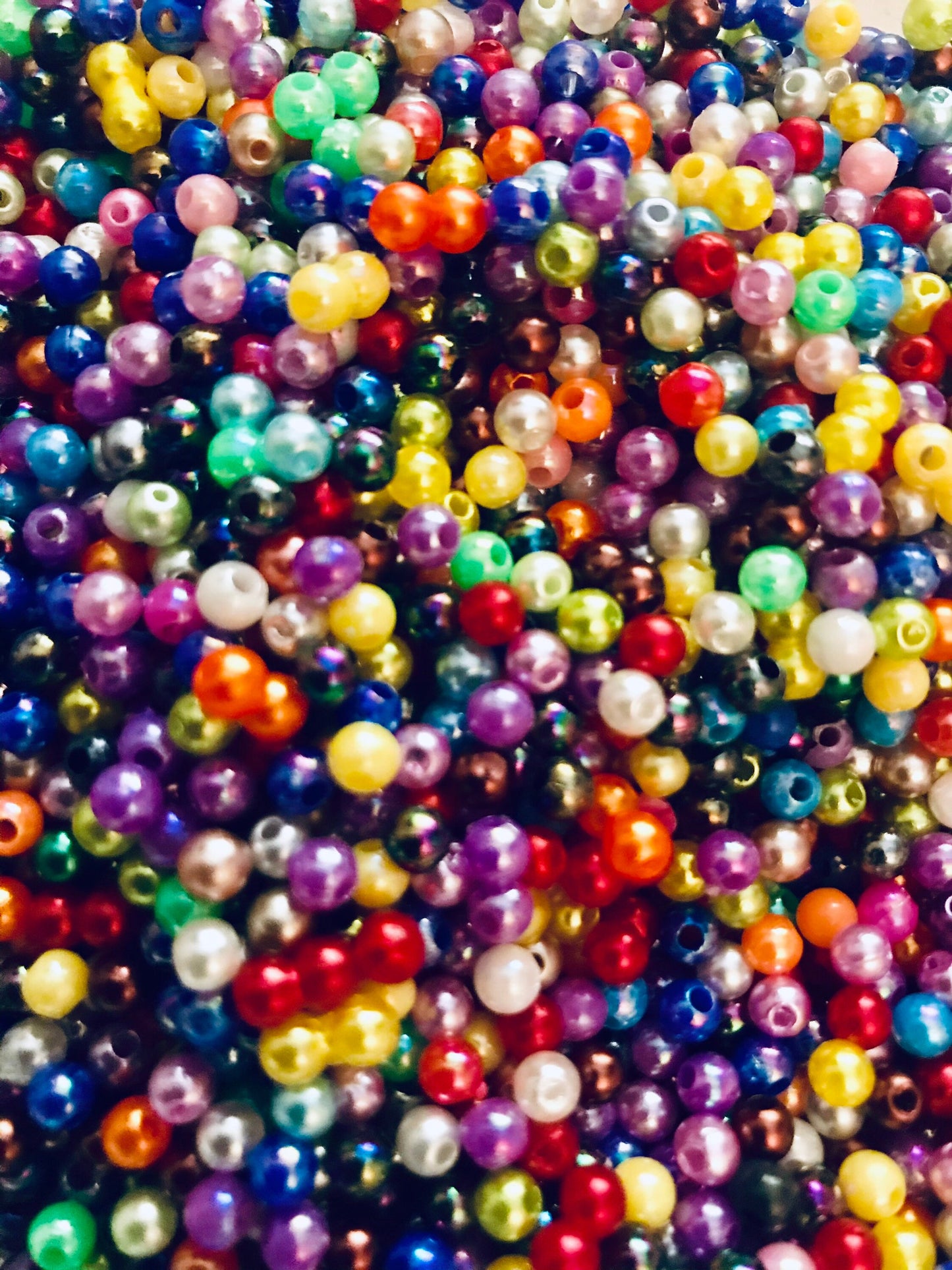 Pearl bead mix, 4mm acrylic beads, assorted mix of colors