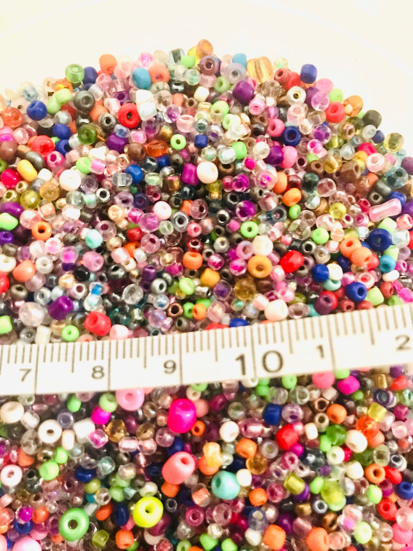 Seed Bead Mix in mixed colors, glass assorted size beads, rainbow color mix