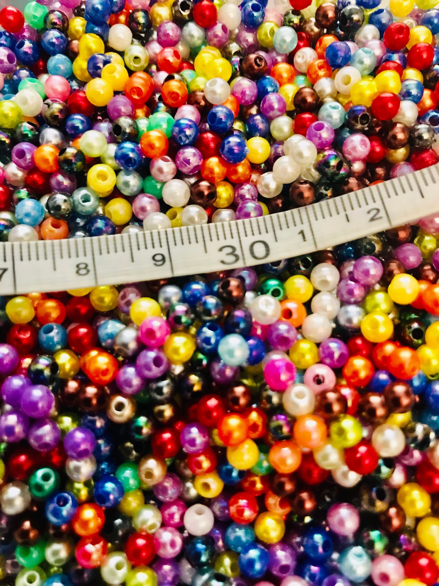 Pearl bead mix, 4mm acrylic beads, assorted mix of colors