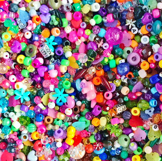 Mystery mix bulk variety  acrylic bead mix assorted colors and styles and sizes see pics choose pack size