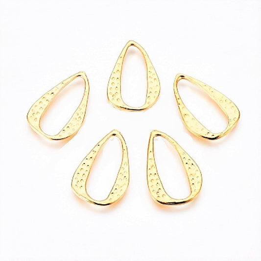 Gold connector rings, teardrop finding for DIY Jewelry Making 27mm