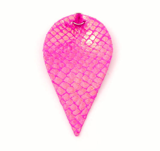 Pink charm earring finding PU Leather patterned earring leaf drop lightweight earring  piece leather cut out for earring