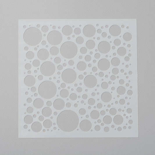 Bubble stencil, circle cut outs,  plastic template 13cm flexible stencil crafting paper and clay template