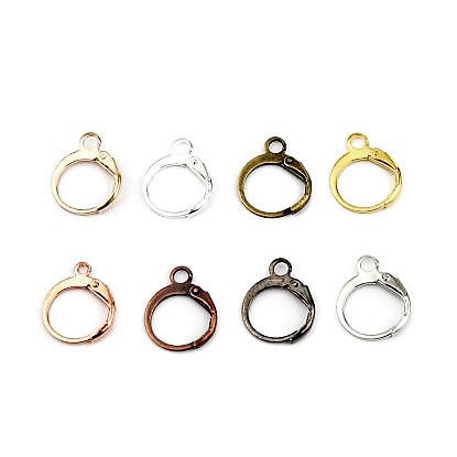 Huggie hoop earring Round lever back findings pick color light gold, silver plated, silver, gunmetal, rose gold nickel free, lead free