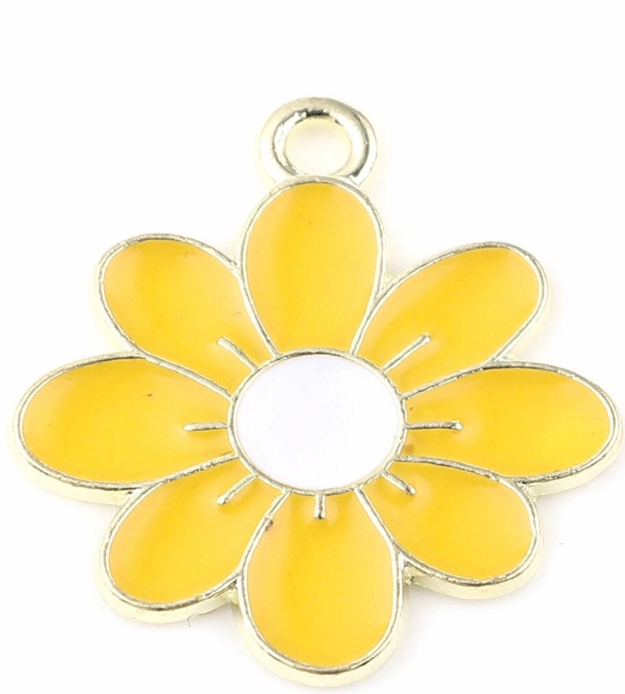 Flower charms enamel mix , assorted mix of colors and styles