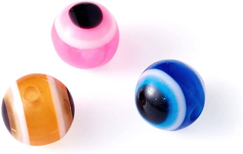 Evil Eye 6mm acrylic beads Assorted colors striped evil eye bead mix