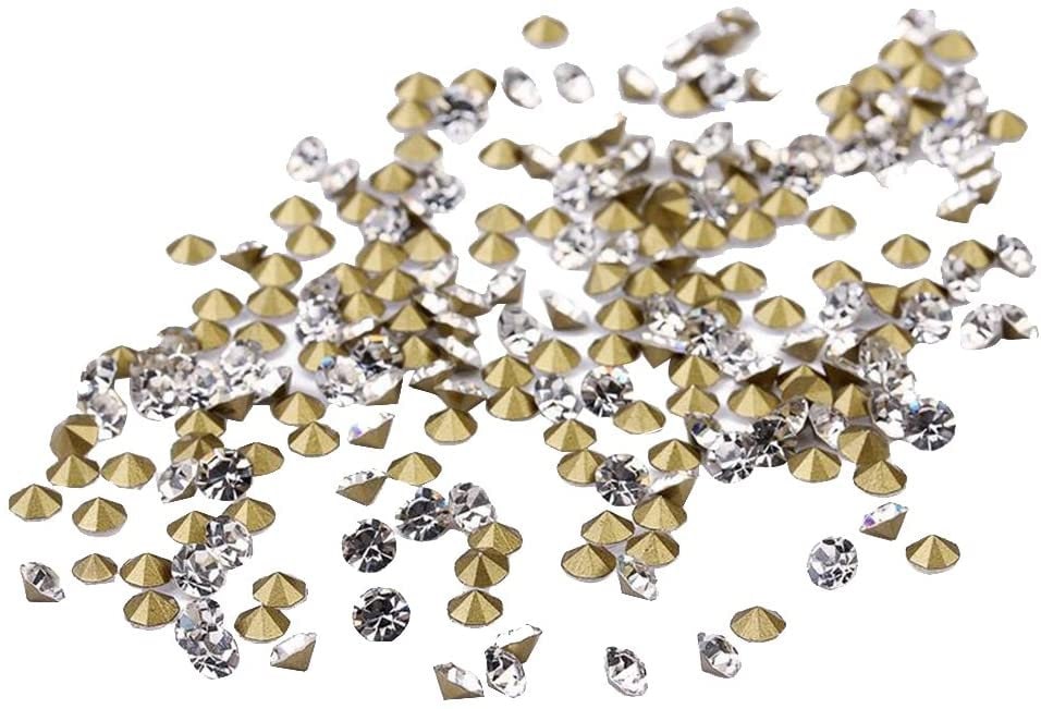 Rhinestones,  glass pointed back clear 2mm  rhinestones,  Big lot of 9400 pieces, crafting rhinestone lot