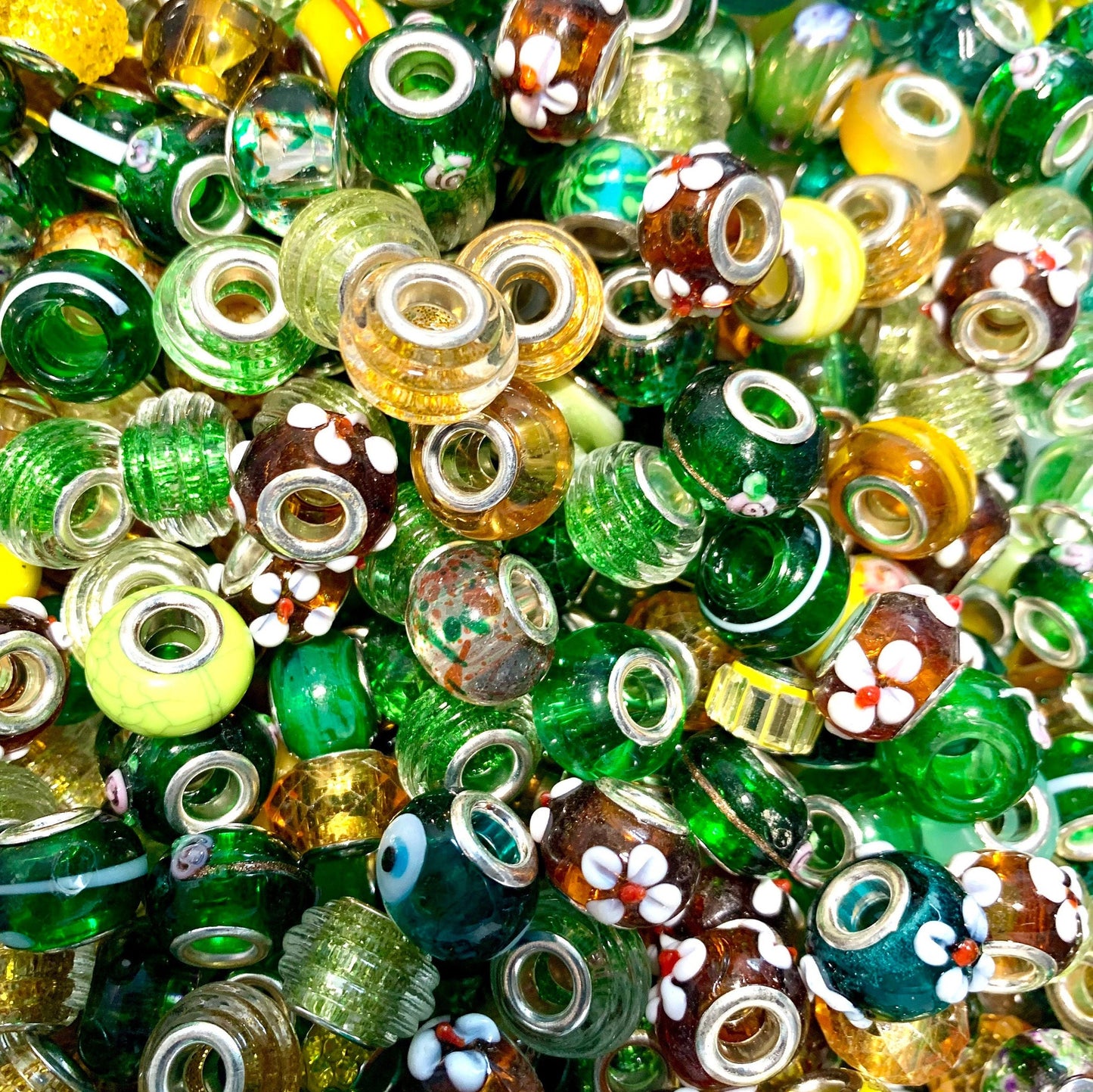 European Bulk glass beads, assorted color bead mix, big hole beads