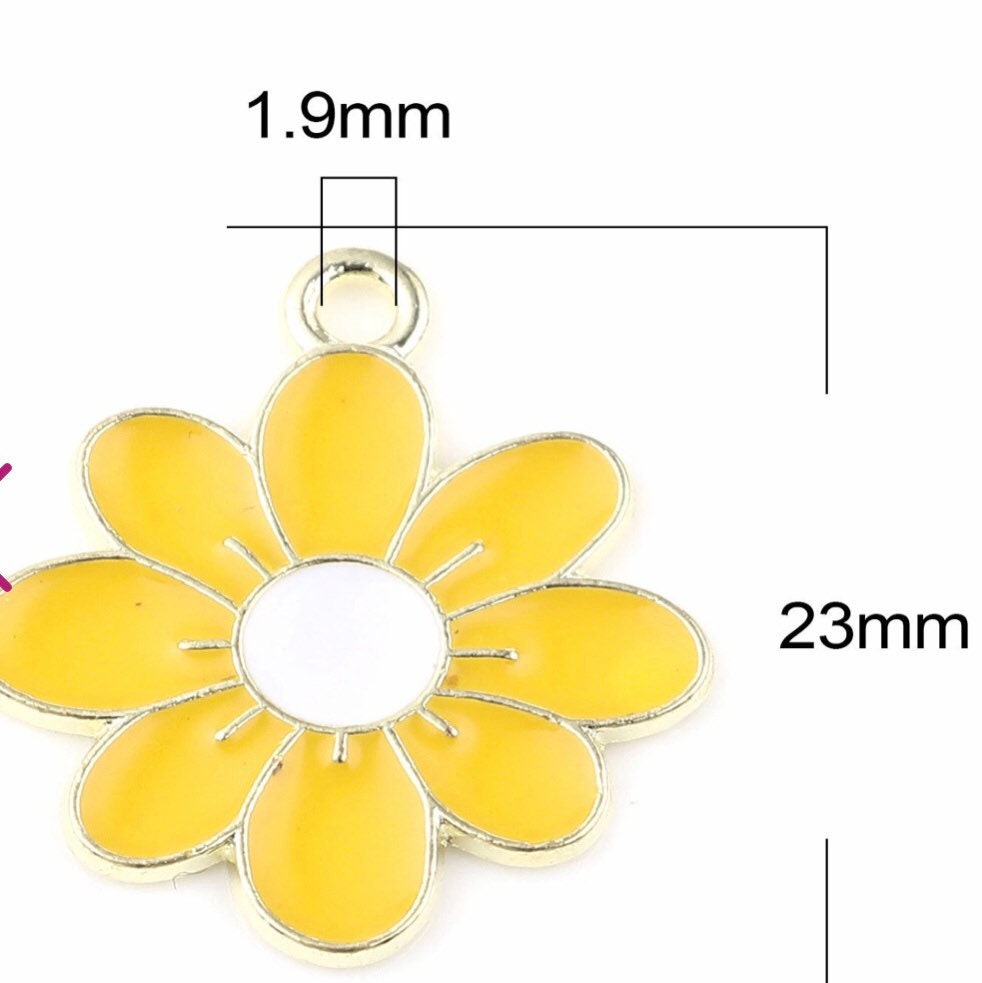 Flower charms enamel mix , assorted mix of colors and styles