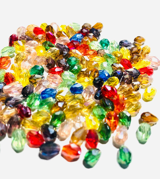 Tear drop Beads irridescent AB opaque and clear crystal see colors and size options 5mmx4mm  drop bead lots