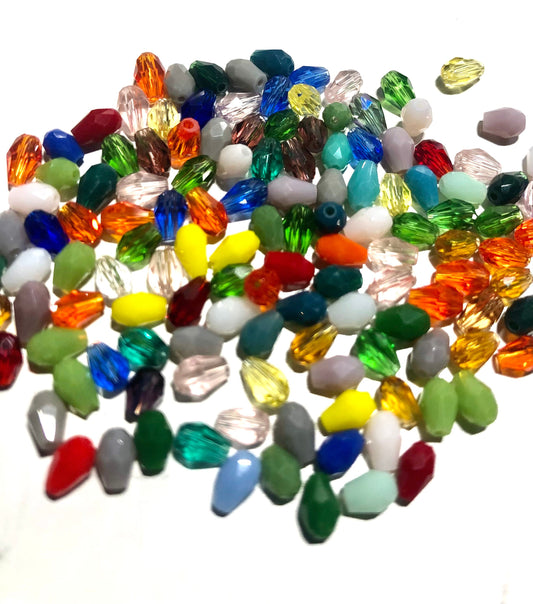 Tear drop Beads irridescent AB opaque and clear crystal see colors and size options 5mm x 3mm  drop bead lots