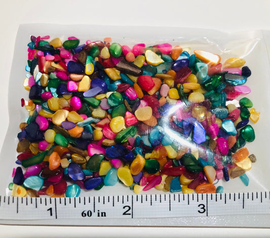 Natural freshwater shell bead chips, undrilled shell chard, assorted colors for crafts NO HOLE