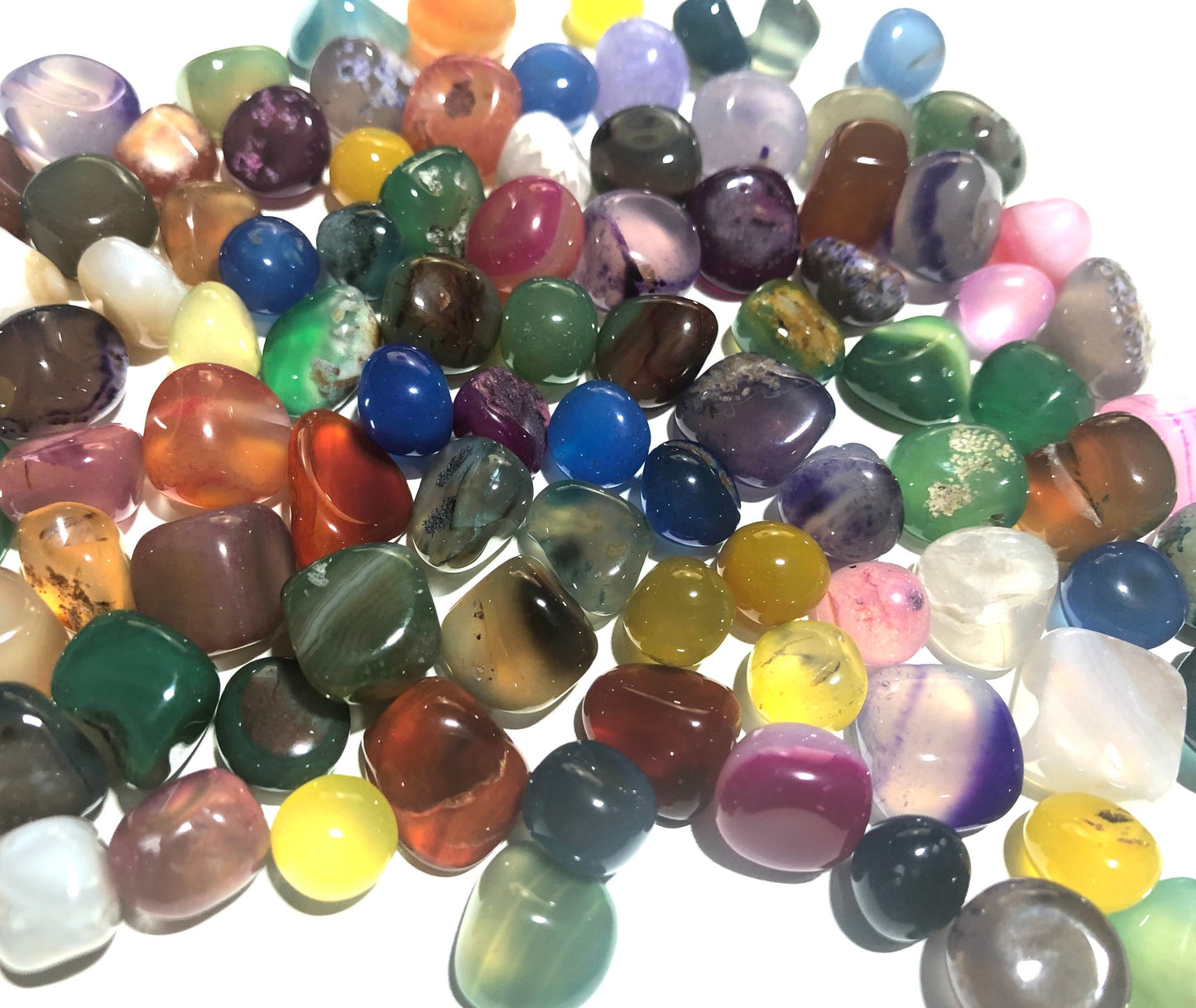 Agate tumbled stones undrilled NO HOLE assorted nuggets for inlaid beads polished agate bead 6-13MM