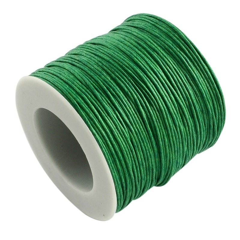 Waxed cotton cord, 1mm thread for macrame beads and crafts and bracelet making ecofriendly cotton