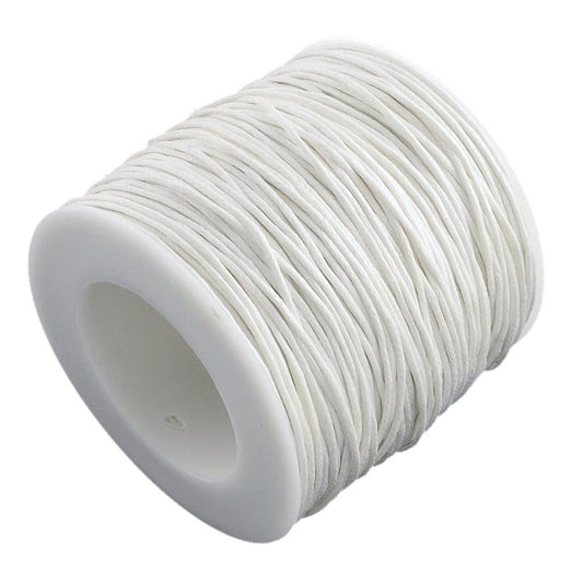 Waxed cotton thread , eco-friendly 1mm waxed cord, 100 yard roll, white