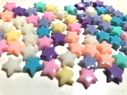 Star acrylic bead mix style 2 assorted Colors assorted star bead mix smooth star beads star 10mm