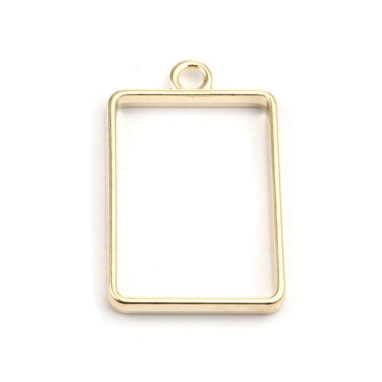 Gold bezel set,  pendant charm set, gold plated Open bezel charms, set of 8 styles for resin or clay , DIY resin charms